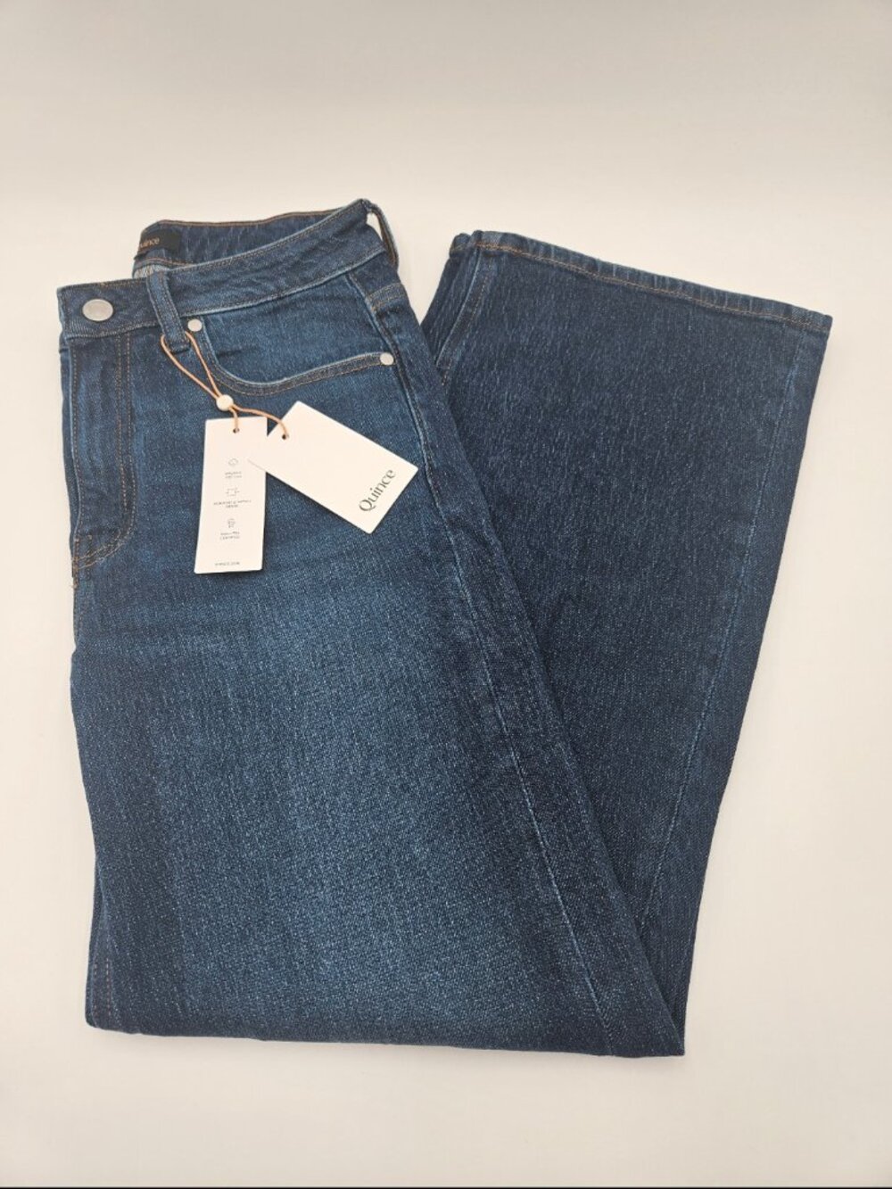 STEAL!!🔥NWT Quince Bella Stretch Relaxed Straight Jeans | Stormy Blue | Size 27